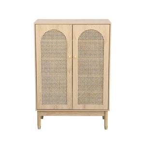 Mobile per scarpe 2 porte in canna, marrone naturale