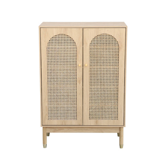 Mobile per scarpe 2 porte in canna, marrone naturale