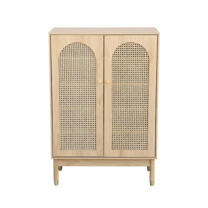 Mobile per scarpe 2 porte in canna, marrone naturale