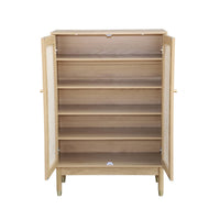 Mobile per scarpe 2 porte in canna, marrone naturale