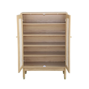 Mobile per scarpe 2 porte in canna, marrone naturale