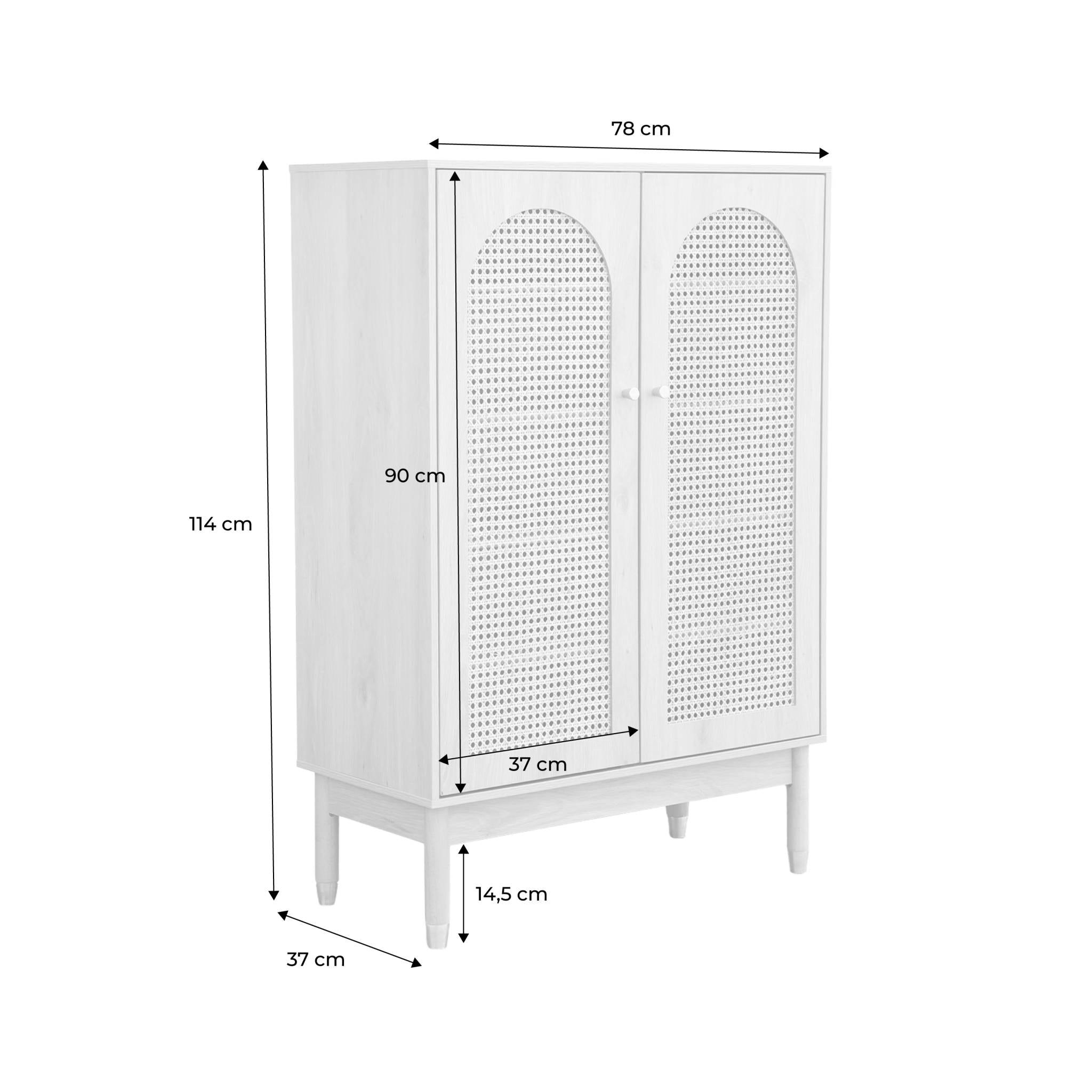 Mobile per scarpe 2 porte in canna, marrone naturale