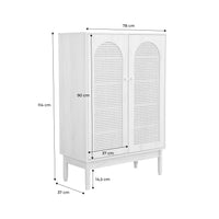 Mobile per scarpe 2 porte in canna, marrone naturale