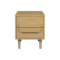 Comodino vintage effetto legno 2 cassetti, quercia