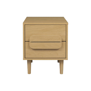 Set 2 comodini vintage effetto legno 2 cassetti, quercia