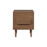 Set 2 comodini vintage effetto legno 2 cassetti, noce