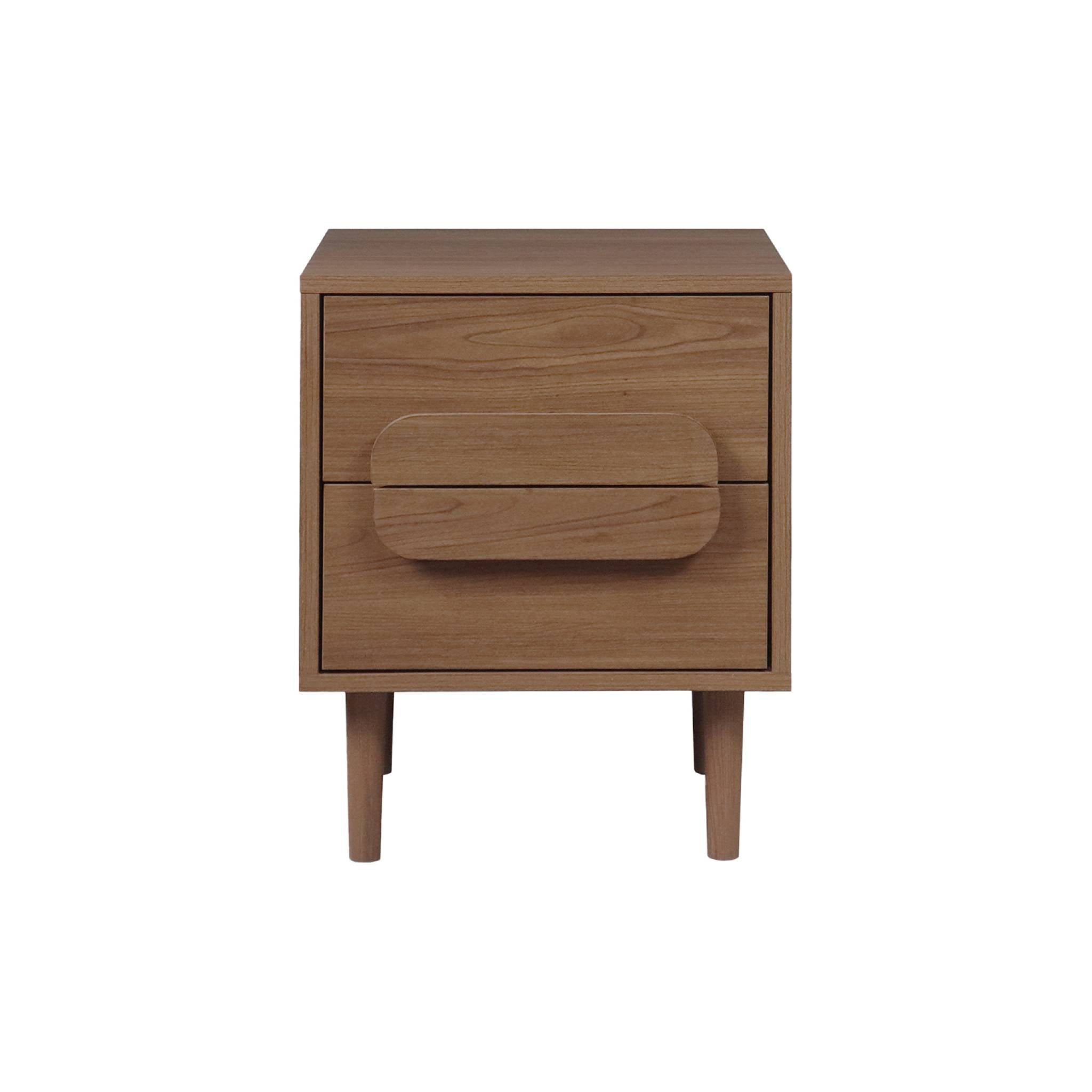 Set 2 comodini vintage effetto legno 2 cassetti, noce