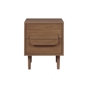 Set 2 comodini vintage effetto legno 2 cassetti, noce