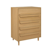 Cassettiera vintage effetto legno 5 cassetti, quercia