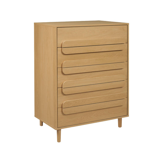 Cassettiera vintage effetto legno 5 cassetti, quercia