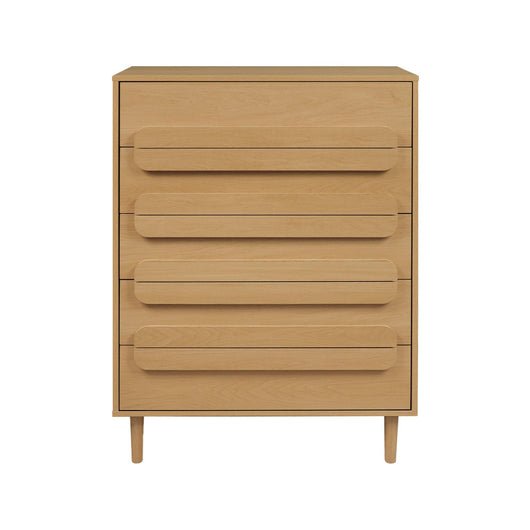 Cassettiera vintage effetto legno 5 cassetti, quercia