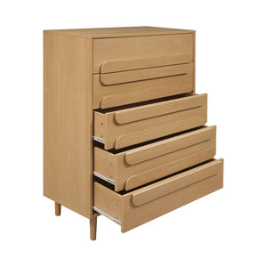 Cassettiera vintage effetto legno 5 cassetti, quercia