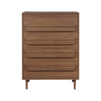 Cassettiera vintage effetto legno 5 cassetti, noce