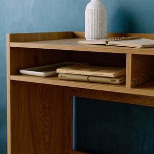 Scrivania decorazione legno 2 cassetti di stoccaggio, quercia