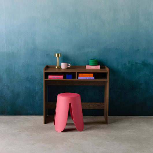 Scrivania decorazione legno 2 cassetti di stoccaggio, marrone