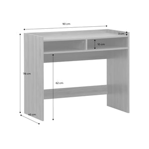 Scrivania decorazione legno 2 cassetti di stoccaggio, marrone