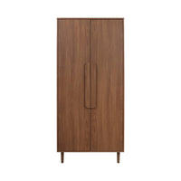Armadio guardaroba effetto legno 2 ante, ripiani e appendiabiti, noce