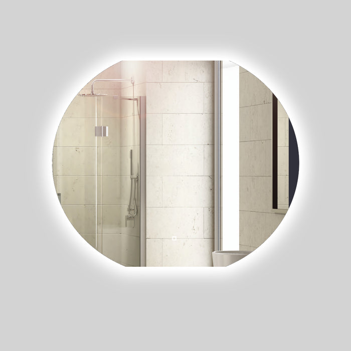 Specchio 5 mm semicircolare retroilluminato led interruttore touch *** misure 80x80 cm, tonalità dimmerabile 2700-45...