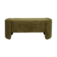 Panca contenitore, fondo letto contemporaneo in tessuto, verde kaki