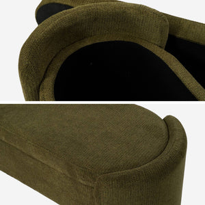 Panca contenitore, fondo letto contemporaneo in tessuto, verde kaki