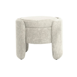 Sgabello contenitore contemporaneo in tessuto, grigio chiaro