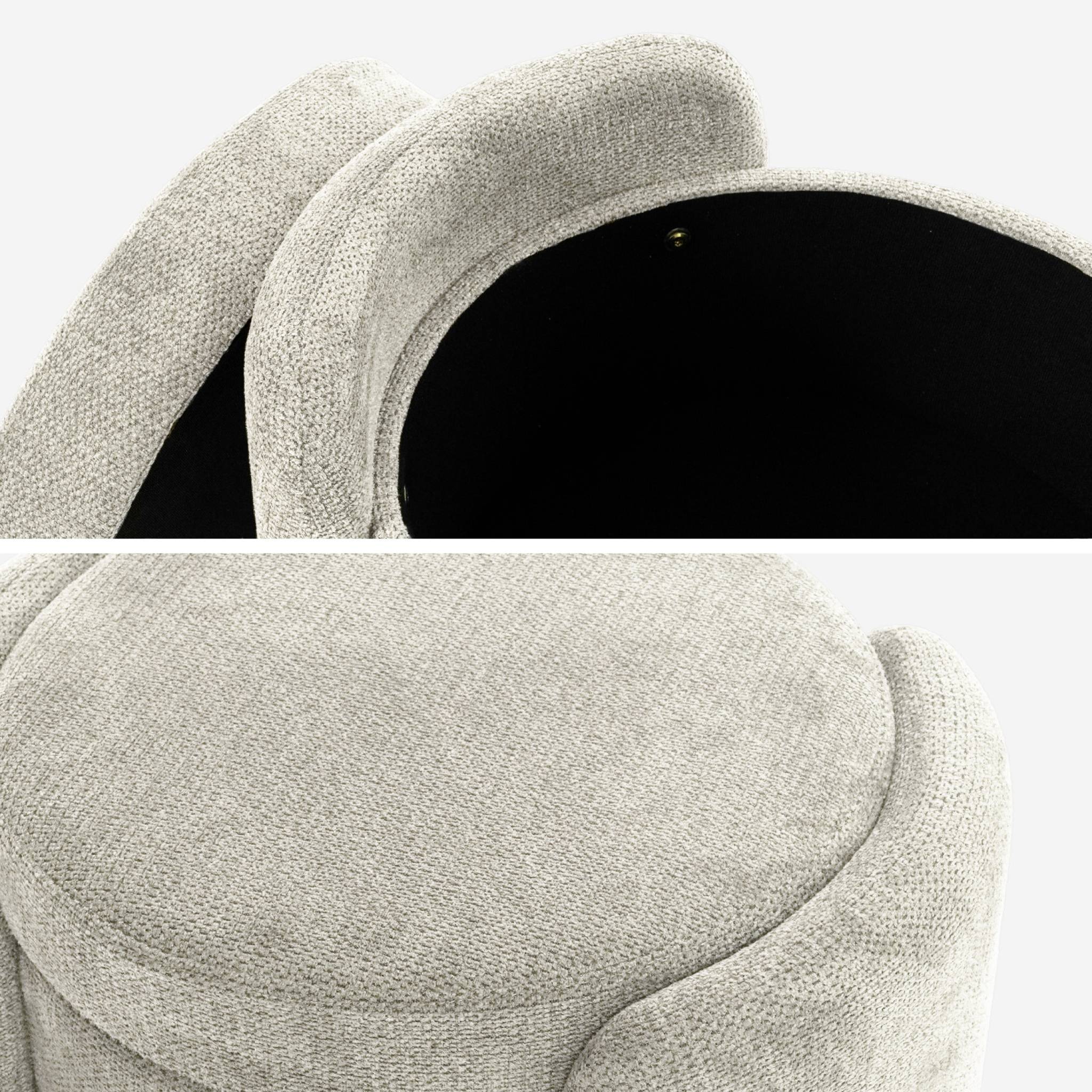 Sgabello contenitore contemporaneo in tessuto, grigio chiaro