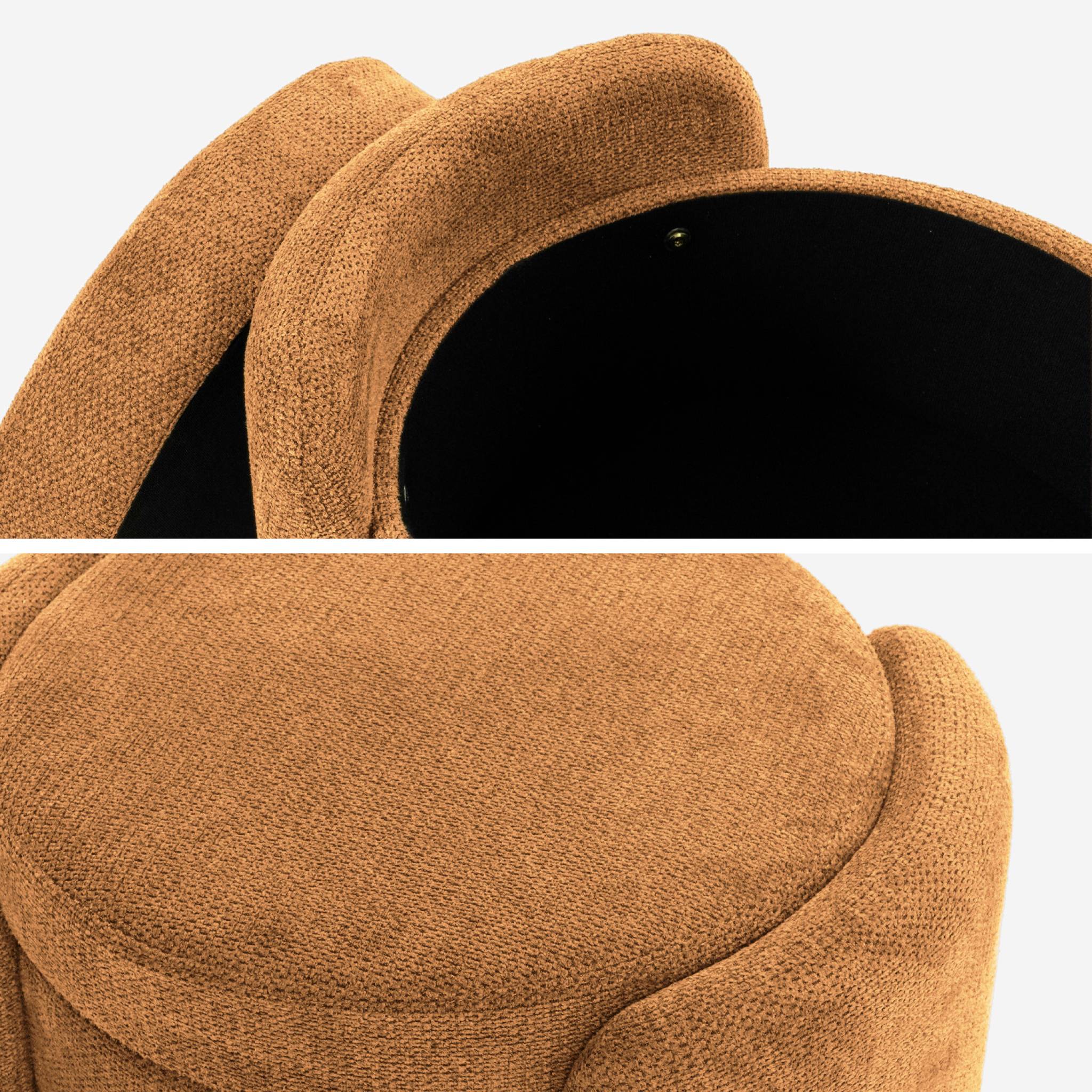 Sgabello contenitore contemporaneo in tessuto, terracotta