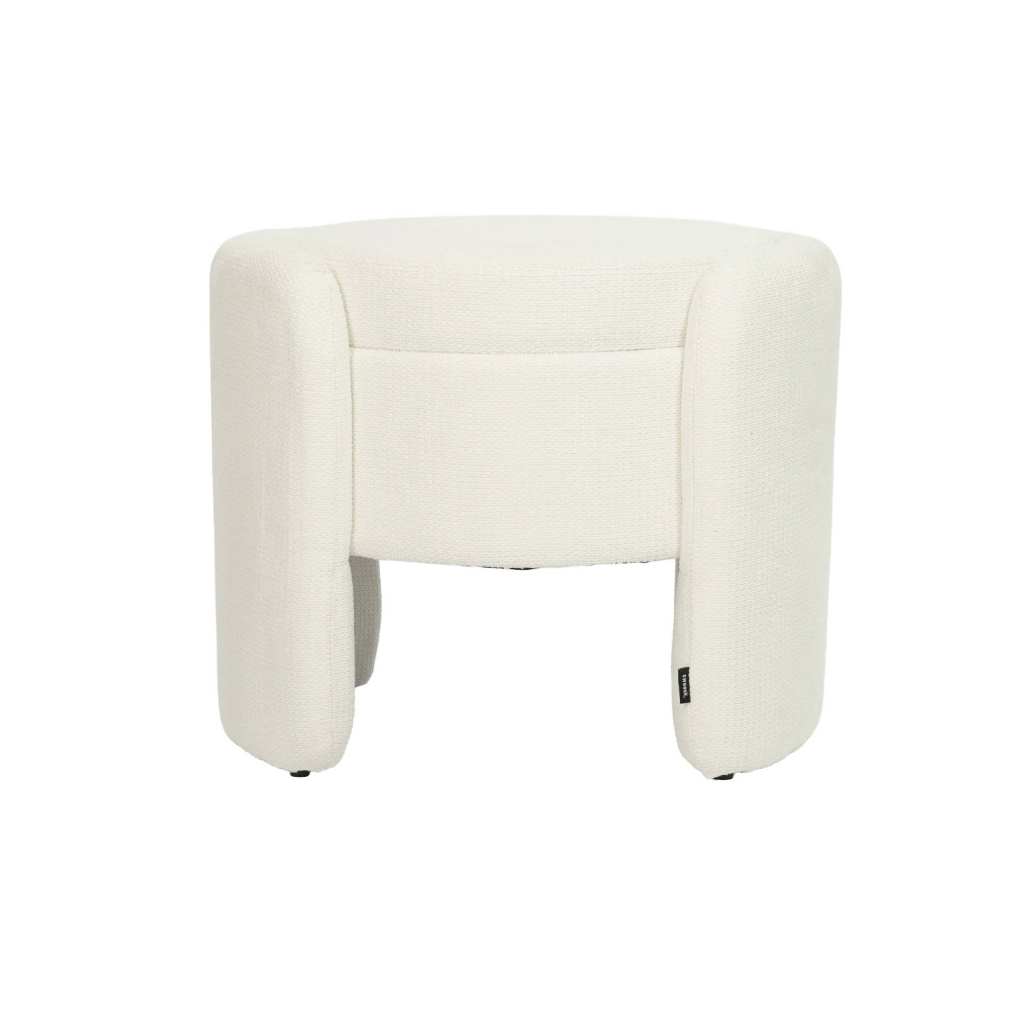 Sgabello contenitore contemporaneo in tessuto, bianco