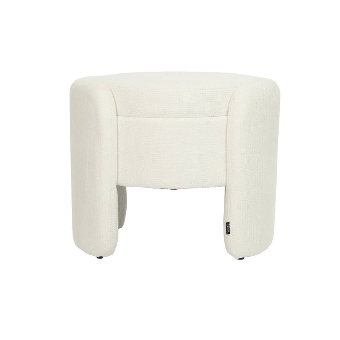 Sgabello contenitore contemporaneo in tessuto, bianco