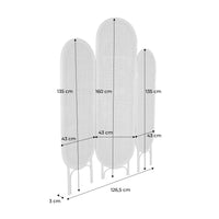 Paravento pieghevole da interno in rattan, marrone naturale
