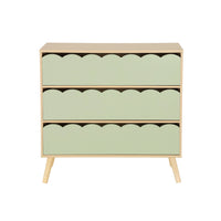 Cassettiera per bambini effetto legno 3 cassetti, verde