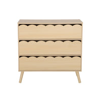 Cassettiera per bambini effetto legno 3 cassetti, marrone naturale