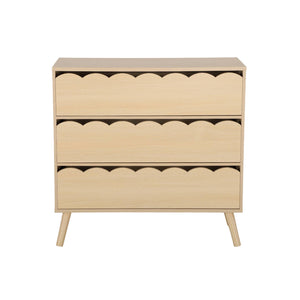 Cassettiera per bambini effetto legno 3 cassetti, marrone naturale