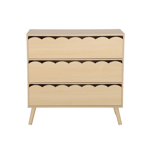 Cassettiera per bambini effetto legno 3 cassetti, marrone naturale