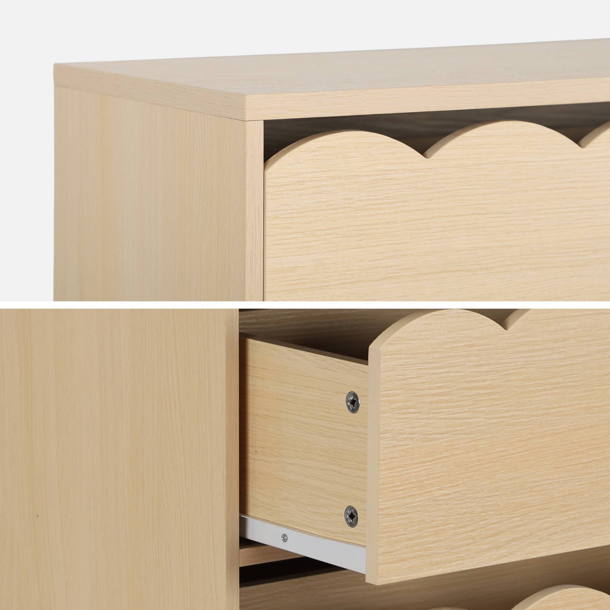 Cassettiera per bambini effetto legno 3 cassetti, marrone naturale