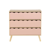 Cassettiera per bambini effetto legno 3 cassetti, rosa