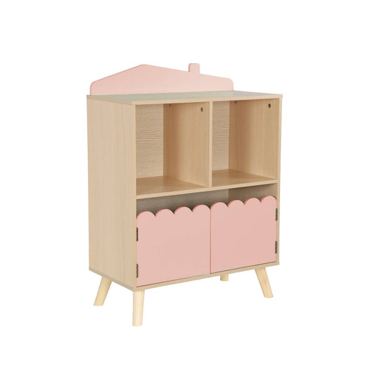 Libreria per bambini a 2 ripiani e 2 ante, rosa