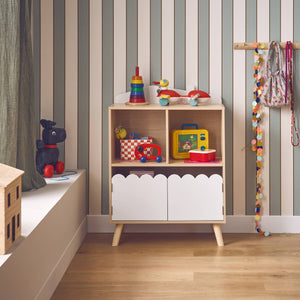 Libreria per bambini a 2 ripiani e 2 ante, bianco