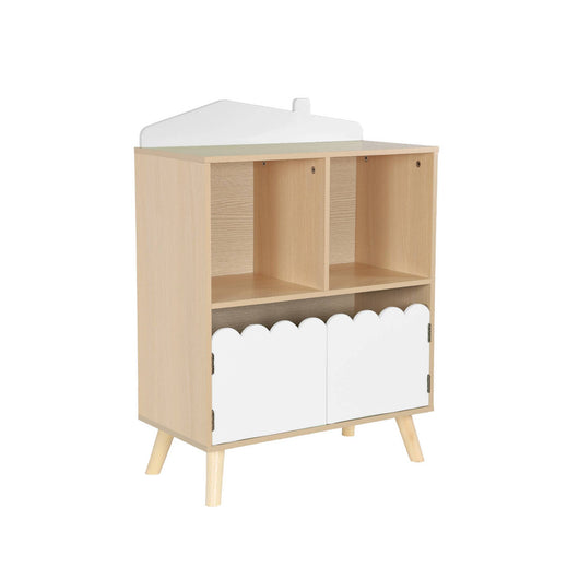 Libreria per bambini a 2 ripiani e 2 ante, bianco