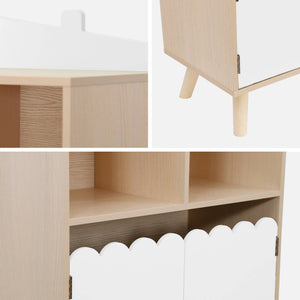 Libreria per bambini a 2 ripiani e 2 ante, bianco