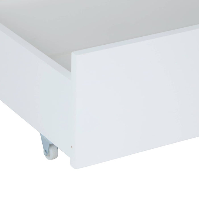 Cassettone letto per bambini roya in legno di pino, set da 2, bianco