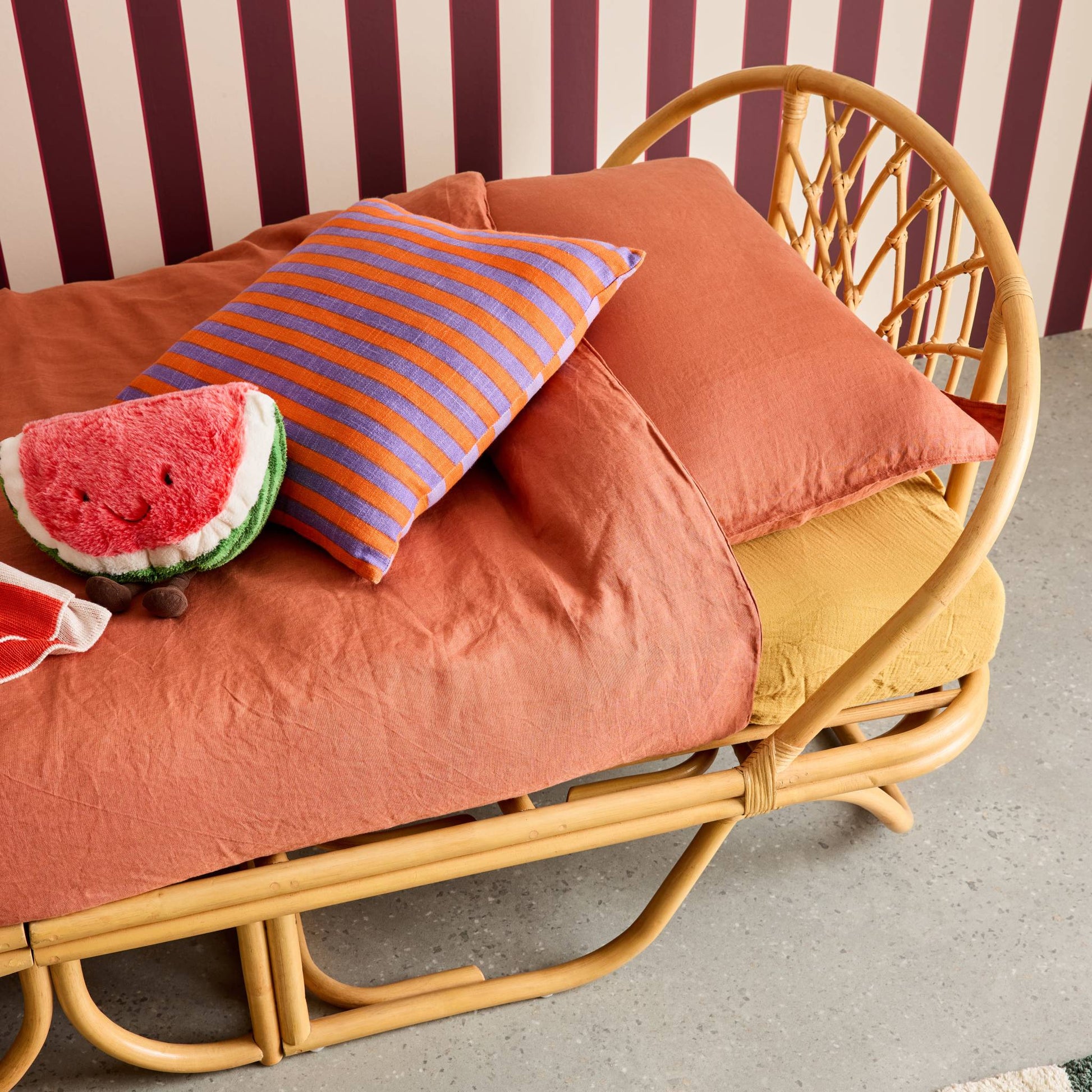 Letto per bambini esotico rattan, 90cm, rattan naturale