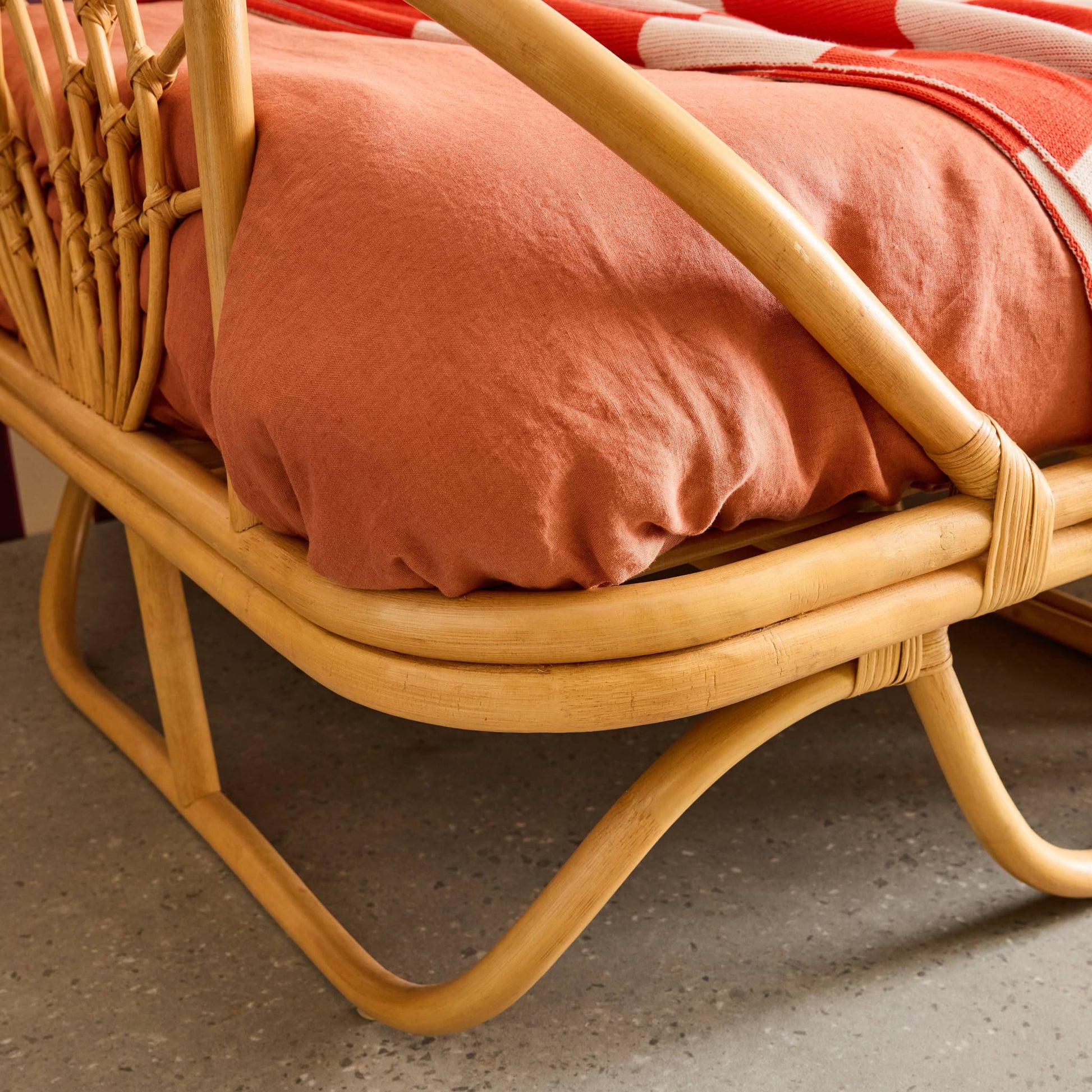 Letto per bambini esotico rattan, 90cm, rattan naturale