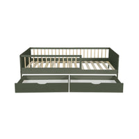 Letto per bambini 190 cm in pino naturale con rete a doghe e cassetti,