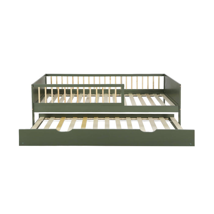 Letto per bambini 190 cm in pino naturale con rete a doghe e cassetto,