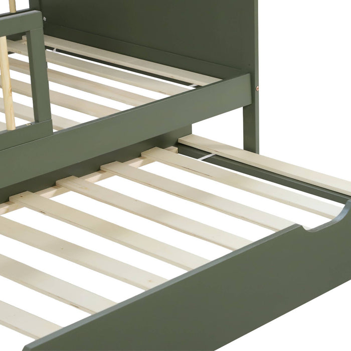 Letto per bambini 190 cm in pino naturale con rete a doghe e cassetto,