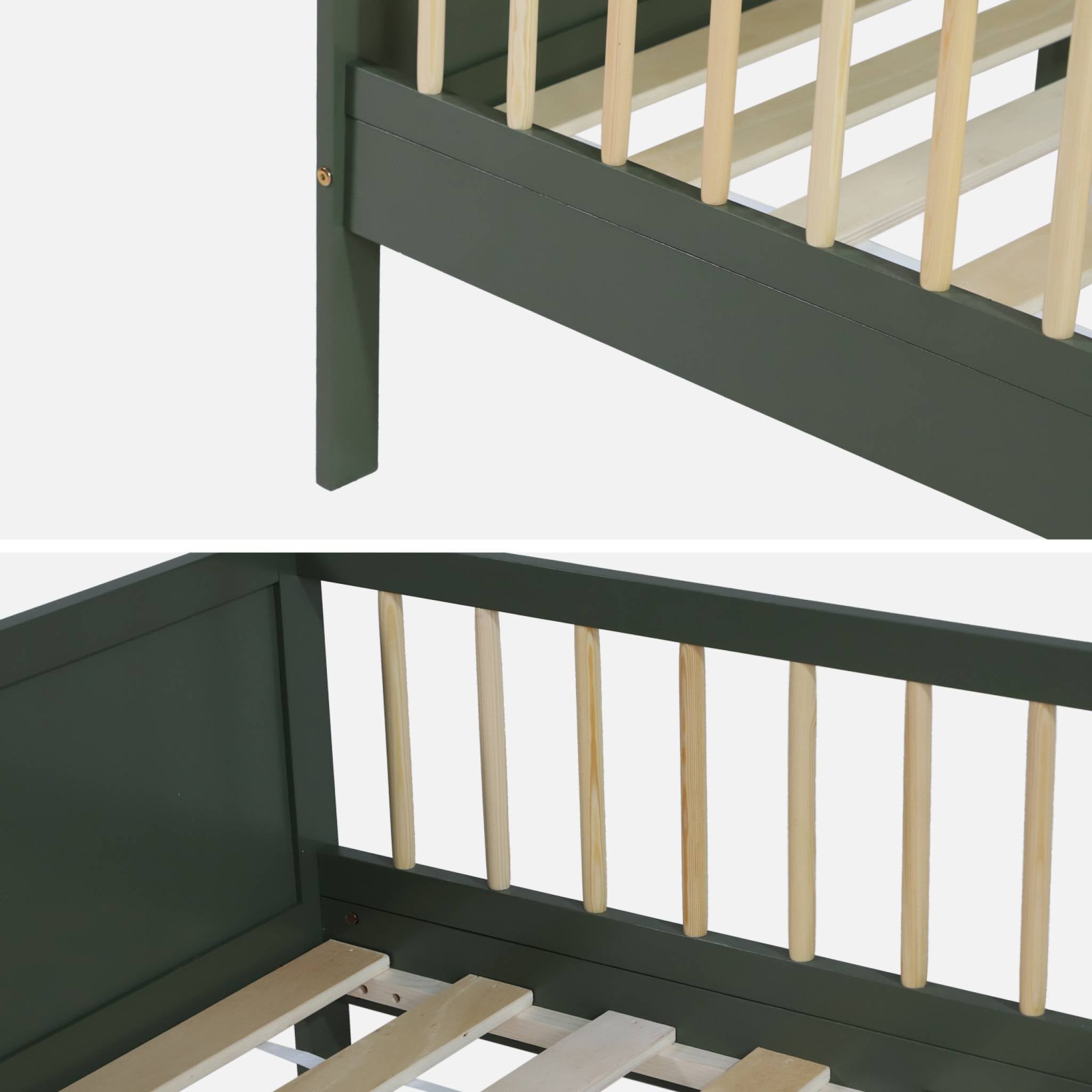 Letto bambino 90 x 190 cm pino naturale rete a doghe inclusa, verde