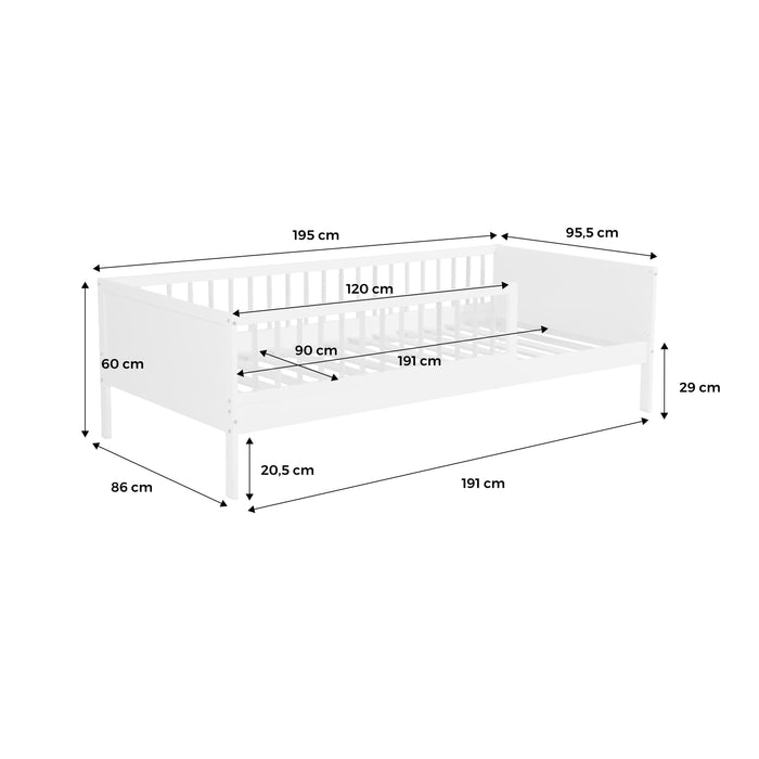Letto bambino 90 x 190 cm pino naturale rete a doghe inclusa, verde