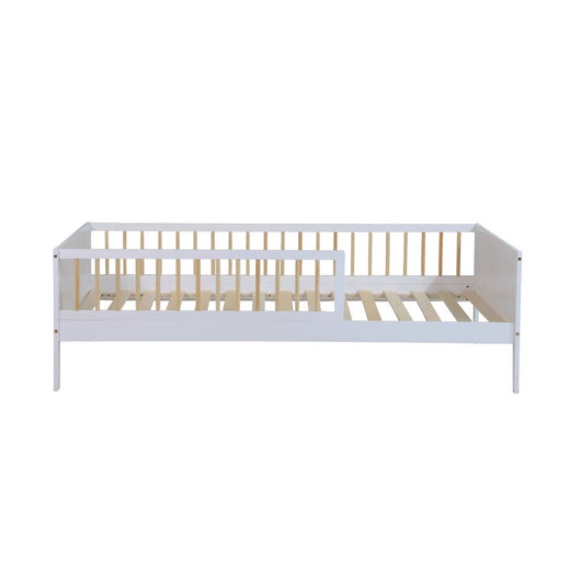 Letto bambino 90 x 190 cm pino naturale rete a doghe inclusa, bianco