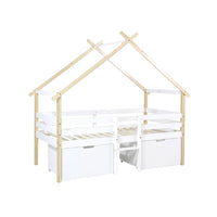 Letto per bambini 90 x 190 cm in legno di pino con rete a doghe